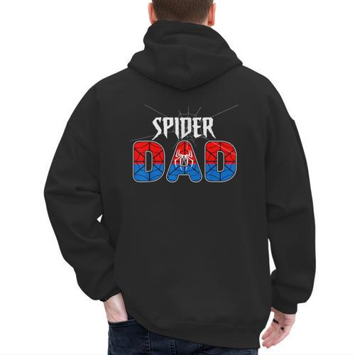 Dad And Mom Spider Family Matching Birthday Halloween Men's Hoodie Back Print - Father's Day Fun