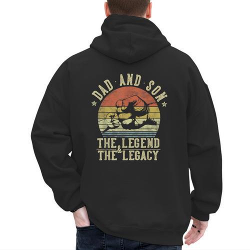 Dad And Son The Legend And The Legacy Dad Men's Hoodie Back Print - Father's Day Fun
