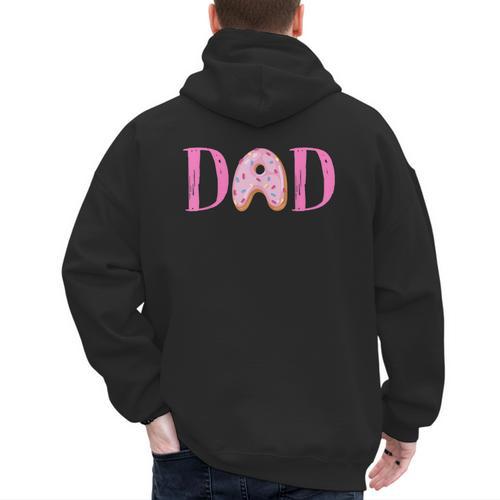 Dad Of The Sweet One Birthday Donut Girl 1st Birthday Men's Hoodie Back Print - Father's Day Fun