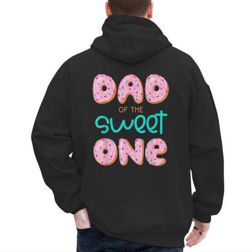 Dad Of Sweet One First Birthday Matching Family Donut Theme Men's Hoodie Back Print - Father's Day Fun