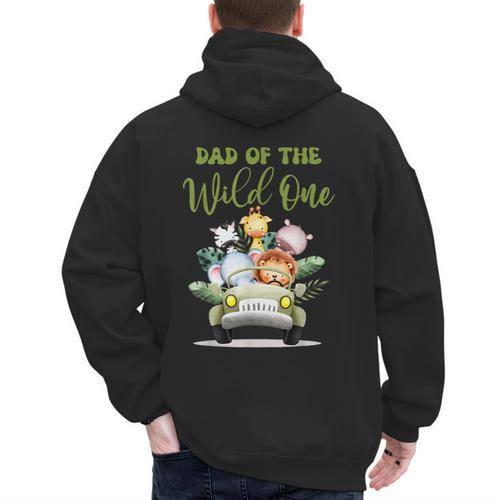 Dad Of The Wild One 1st Birthday Safari Family Matching Men's Hoodie Back Print - Father's Day Fun