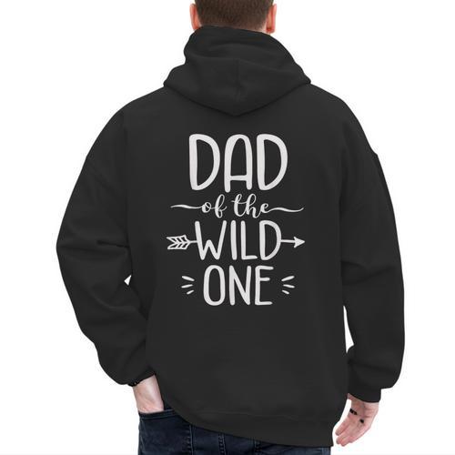 Dad Of The Wild One Shirt 1st Birthday Safari Men's Hoodie Back Print - Father's Day Fun