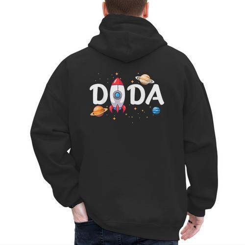 Dada Of The Birthday Boy Space Astronaut 1st Birthday Family Men's Hoodie Back Print - Father's Day Fun
