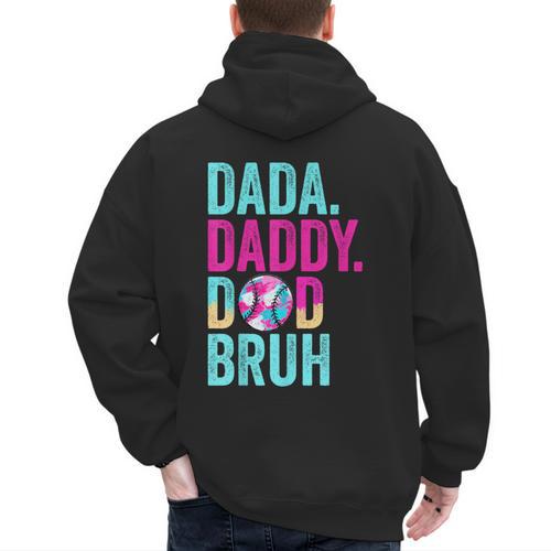 Dada Daddy Dad Bruh Baseball Drip Ice Cream Dad Bruh Men's Hoodie Back Print - Father's Day Fun