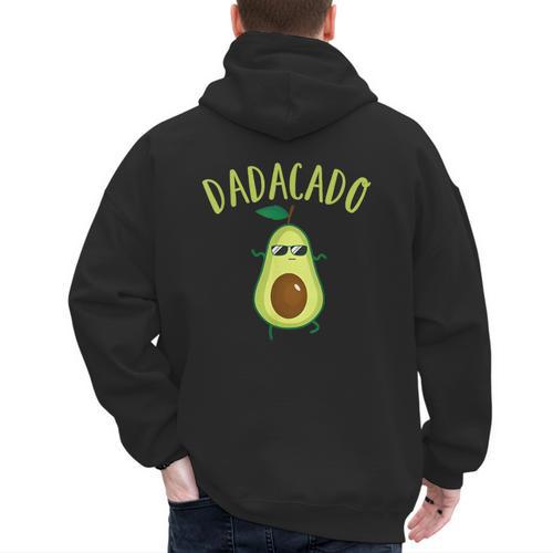 Dadacado Cute Daddy Avocado Pregnant Dad Father Day Men's Hoodie Back Print - Father's Day Fun