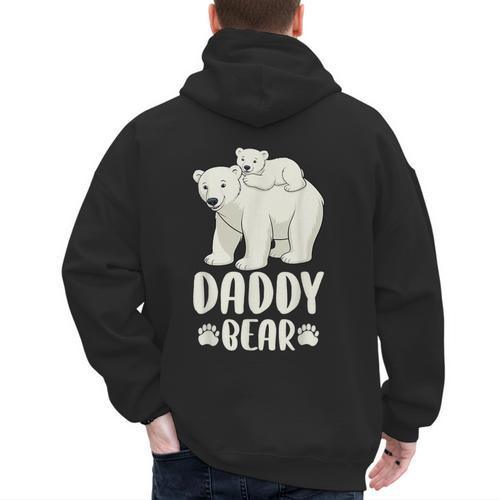 Daddy Bear And Cub Polar Bear Men's Hoodie Back Print - Father's Day Fun