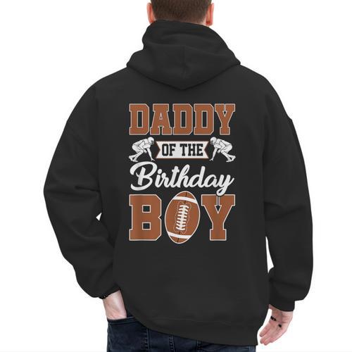 Daddy Of The Birthday Boy Football Party Family Matching Men's Hoodie Back Print - Father's Day Fun