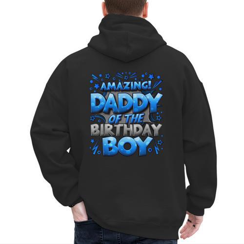 Daddy Of The Birthday Boy Matching Family Father Men's Hoodie Back Print - Father's Day Fun