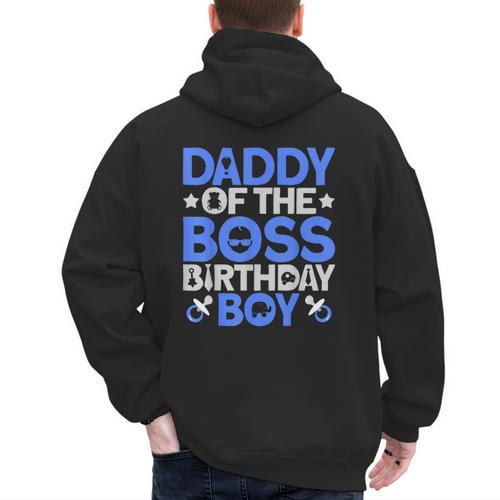 Daddy Of The Boss Birthday Party Outfit Like A Boss Daddy Men's Hoodie Back Print - Father's Day Fun