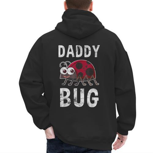 Daddy Bug Ladybug Lover Cute Dad Small Men's Hoodie Back Print - Father's Day Fun