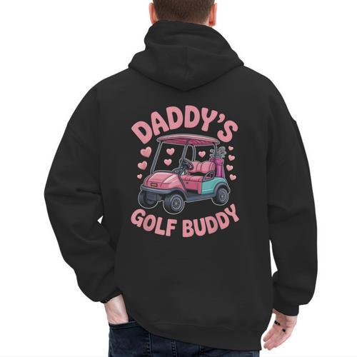 Daddy's Golf Buddy Cute Family Golfer Sport Fan Tee Matching Men's Hoodie Back Print - Father's Day Fun