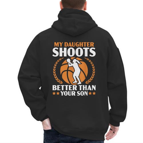 Daughter Basketball Sport Basketball Dad Mom Basketball Fan Men's Hoodie Back Print - Father's Day Fun