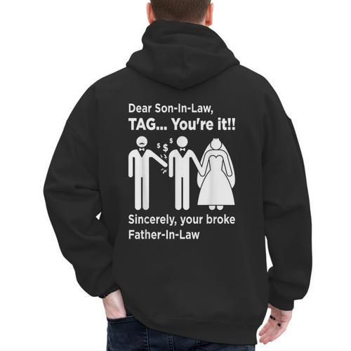 Dear Son-In-Law Father Of The Bride Dad Wedding Marriage Men's Hoodie Back Print - Father's Day Fun