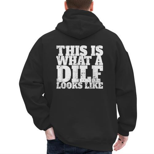 This Is What A DILF Looks Like Hot Dad DILF Men's Hoodie Back Print - Father's Day Fun