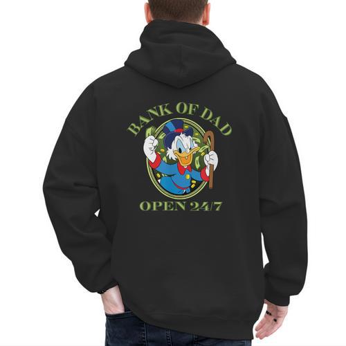 Disney DuckTales Bank Of Dad Small Men's Hoodie Back Print - Father's Day Fun