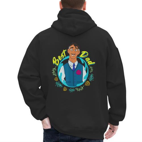 Disney Encanto Agustin Madrigal Best Dad Portrait Small Men's Hoodie Back Print - Father's Day Fun