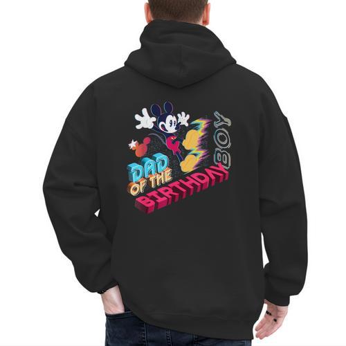 Disney Mickey Mouse Family Star Dad Of The Birthday Boy Men's Hoodie Back Print - Father's Day Fun