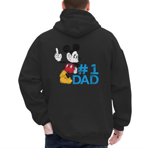 Disney Mickey Mouse Father's Day 1 Dad Men's Hoodie Back Print - Father's Day Fun