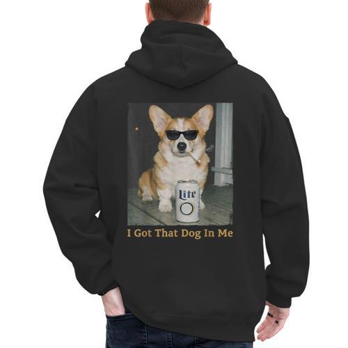I Got That Dog In Me Corgi Dog Meme For Corgi Mom Dad Men's Hoodie Back Print - Father's Day Fun