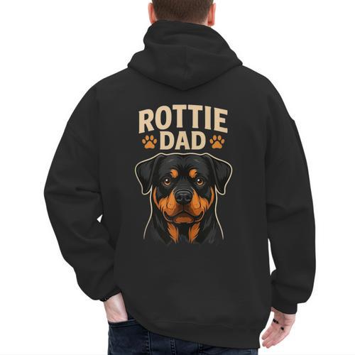 Dog Owner Dad Rottweiler Rottie Dad Men's Hoodie Back Print - Father's Day Fun