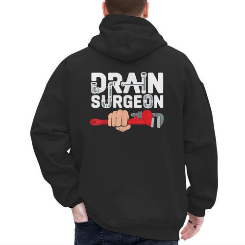 Drain Surgeon Plumber Job Professional Dad Men Men's Hoodie Back Print - Father's Day Fun