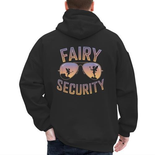Fairy Security Birthday Family Halloween Costume Dad Mom Men's Hoodie Back Print - Father's Day Fun