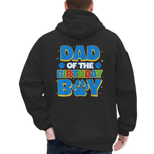 Family Matching Party Shirt Dad Of The Birthday Boy Men's Hoodie Back Print - Father's Day Fun