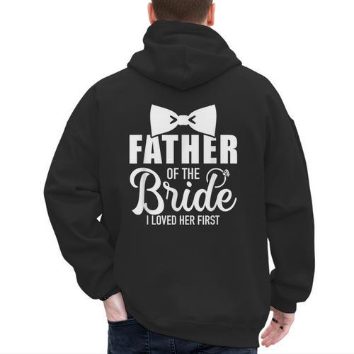 Father Of The Bride Father Dad Bride Wedding Stag Night Men's Hoodie Back Print - Father's Day Fun