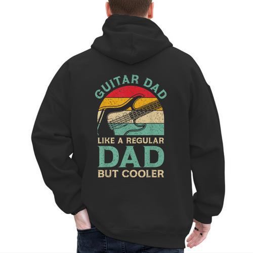 Fathers Day Guitar Dad For Guitarist Music Lover Dad Men's Hoodie Back Print - Father's Day Fun