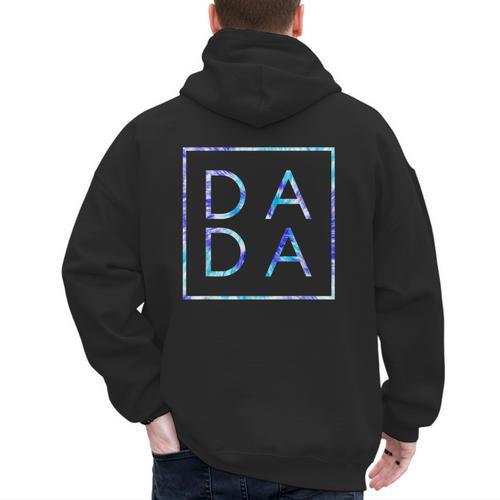 Father's Day For New Dad Dada Him Papa Tie Dye Dada Small Men's Hoodie Back Print - Father's Day Fun