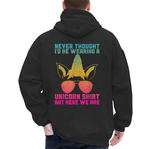 Fathers Day I Wear A Unicorn Shirt Dadacorn Men's Hoodie Back Print - Father's Day Fun
