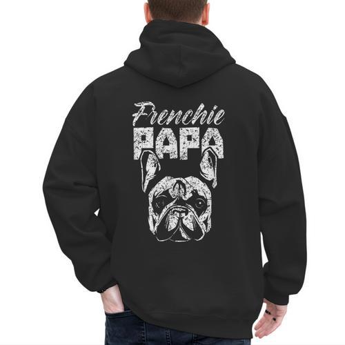Frenchie Papa Lover Owner French Bulldog Dad Father Daddy Men's Hoodie Back Print - Father's Day Fun