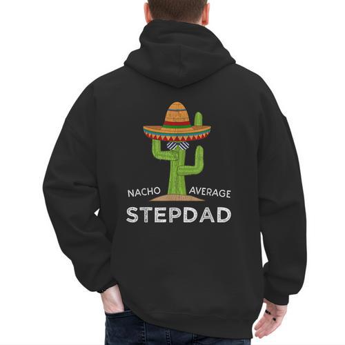 Fun Hilarious Stepfather Humor Stepdad Men's Hoodie Back Print - Father's Day Fun