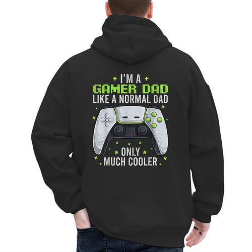 Gamer Dad Gaming Shirts Fathers Day Video Game Daddy Men's Hoodie Back Print - Father's Day Fun