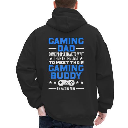 Gamer Video Games Gaming Dad Gaming Men's Hoodie Back Print - Father's Day Fun