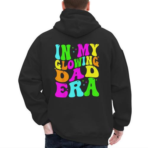 In My Glowing Dad Era Groovy Colorful Bright Men's Hoodie Back Print - Father's Day Fun