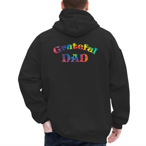 Grateful Dad Fathers Day Tie Dye Letters Shirt For Dads Men's Hoodie Back Print - Father's Day Fun