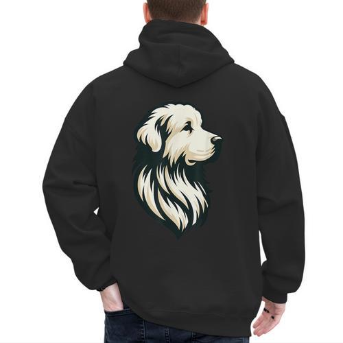 Great Pyrenees Pyr Minimalist Simple Dog Mom Dad Boys Girls Men's Hoodie Back Print - Father's Day Fun