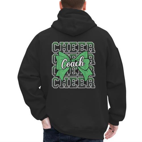 Green Sport Loud Proud Cheer Coach Dad Father's Day Men's Hoodie Back Print - Father's Day Fun