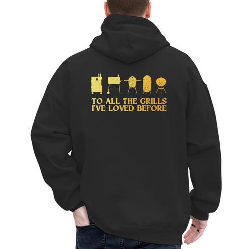 Grilling Art For Men Dad Barbecue Meat Smoking BBQ Men's Hoodie Back Print - Father's Day Fun