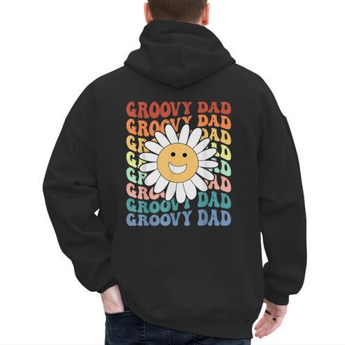 Groovy Dad Matching Outfit Fathers Day Family Retro Vintage Men's Hoodie Back Print - Father's Day Fun