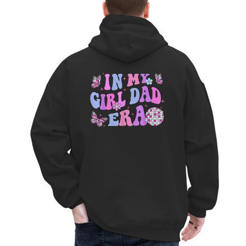 Groovy Retro In My Girl Dad Era Daddy Fathers Day Men's Hoodie Back Print - Father's Day Fun