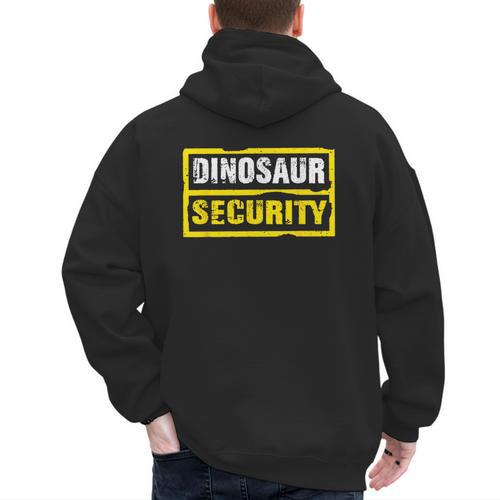 Halloween Adult Costume Dinosaur Security Dad Mom Men's Hoodie Back Print - Father's Day Fun