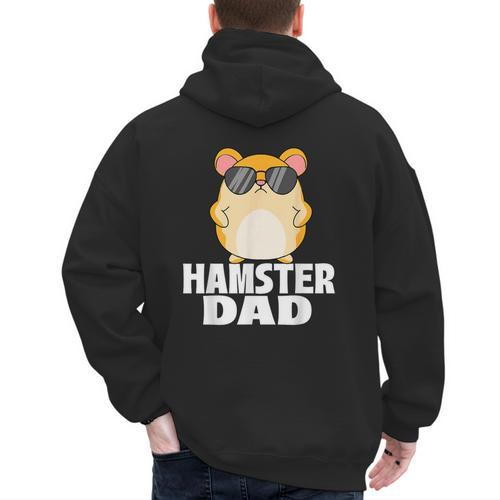 Hamster Dad Father's Day Animal Whisperer Rodent Lover Men's Hoodie Back Print - Father's Day Fun