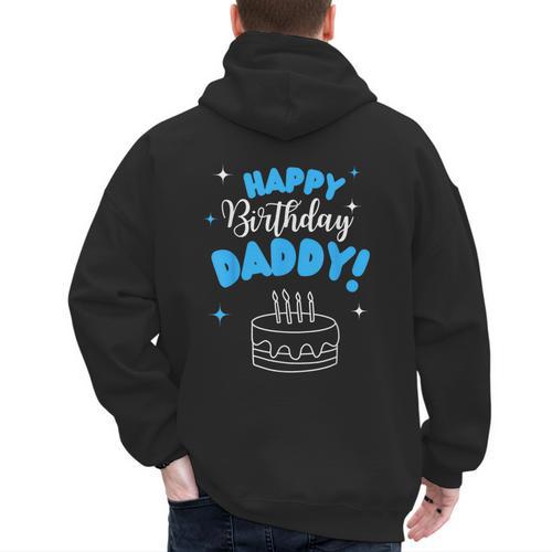 Happy Birthday Daddy Dad Birthday Bday Costume Family Party Men's Hoodie Back Print - Father's Day Fun