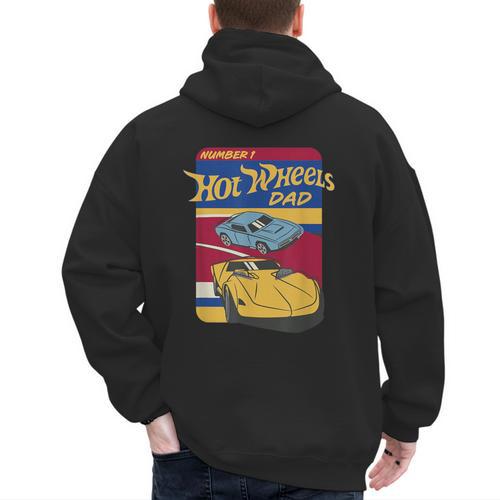 Hot Wheels Father's Day Number 1 Dad Men's Hoodie Back Print - Father's Day Fun
