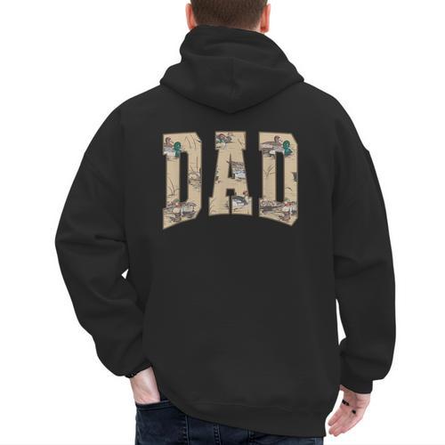 Hunting Dad Duck Camouflage Camo Waterfowl Duck Camo Men Men's Hoodie Back Print - Father's Day Fun