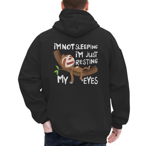 I'm Not Sleeping I'm Just Resting My Eyes Father's Day Dad Men's Hoodie Back Print - Father's Day Fun