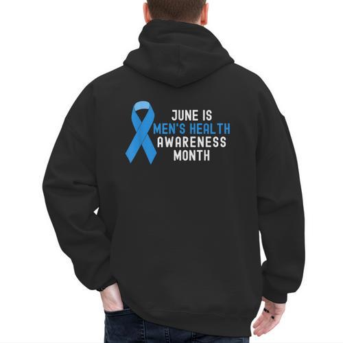 June Is Men’s Health Awareness Month Ribbon For Dad Grandpa Men's Hoodie Back Print - Father's Day Fun
