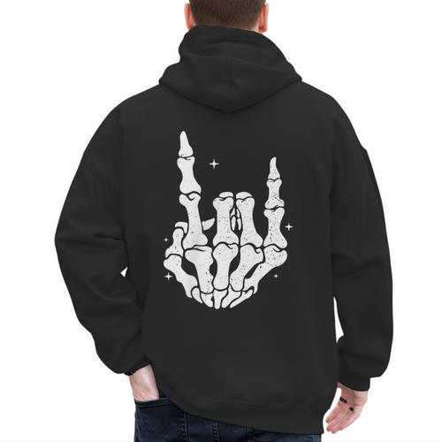 Just A Dad Who Always Came Back 2 Sided Skeleton Men's Hoodie Back Print - Father's Day Fun